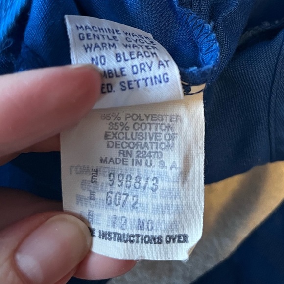 Vintage overalls, baby toddler. Blue with appliqué cars on front. 12 months - Picture 7 of 9